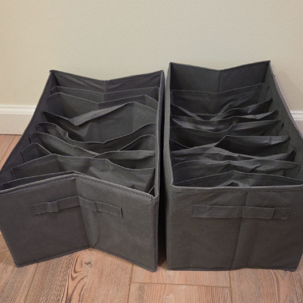 Charcoal Fabric Storage Bin Set
